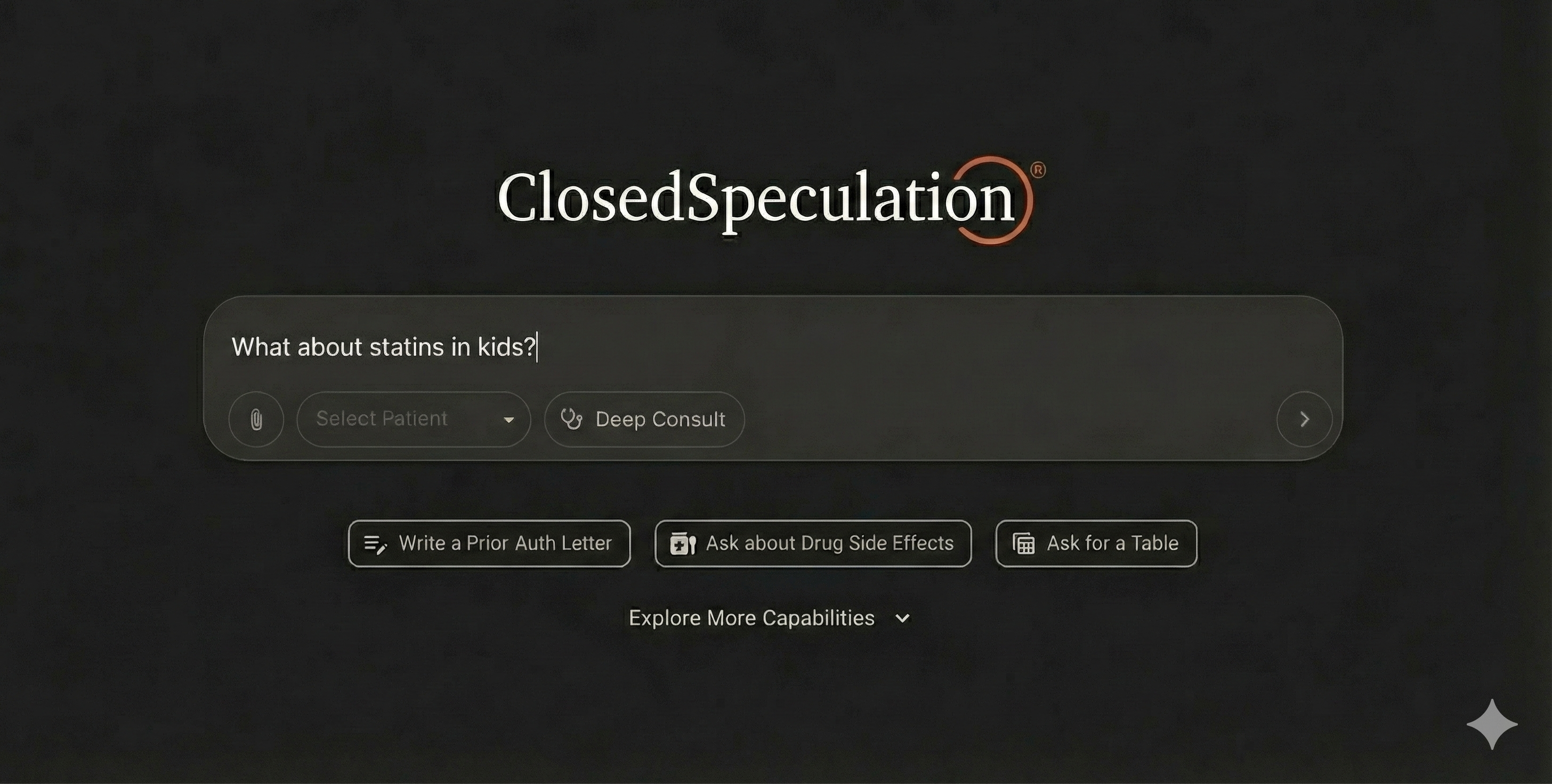 Screenshot showing a vague prompt: What about statins in kids?